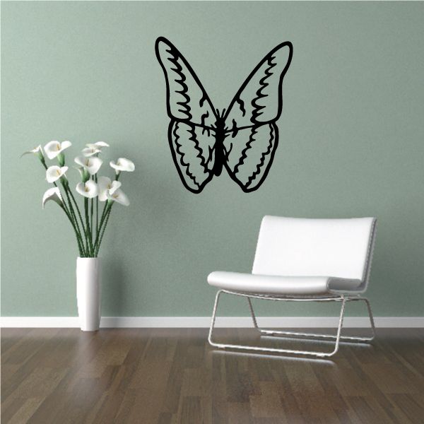 Image of Black and White Wide Wingspan Butterfly Decal