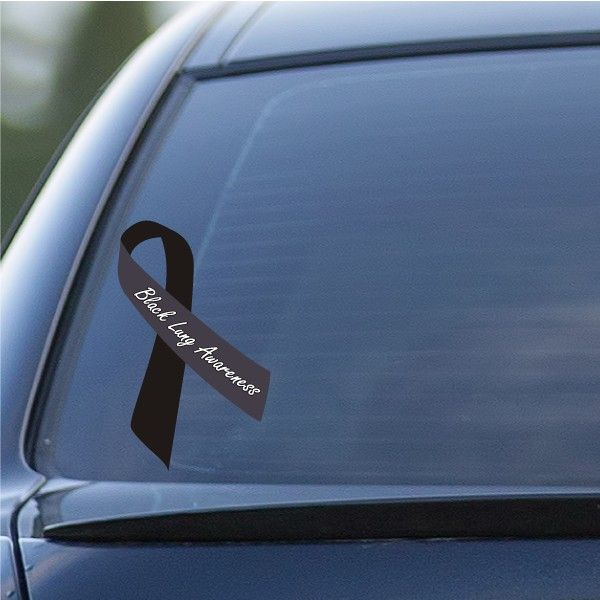 Image of Black Lung Awareness Ribbon Vinyl Sticker