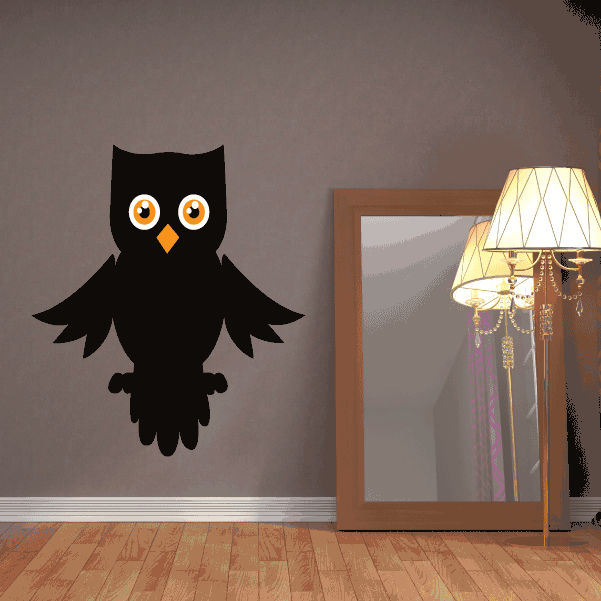 Image of Black Owl Printed Die Cut Decal