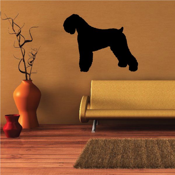 Black Russian Terrier decal silhouette, standing dog in black