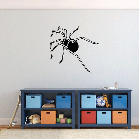 Image of Black Widow Hunting Spider Decal