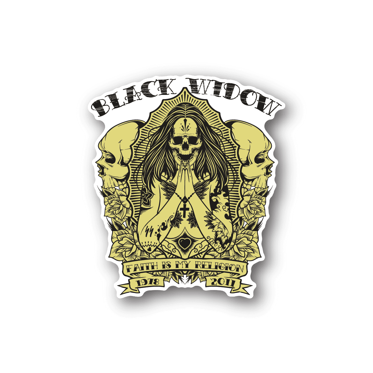 Image of Black Widow Praying Sticker