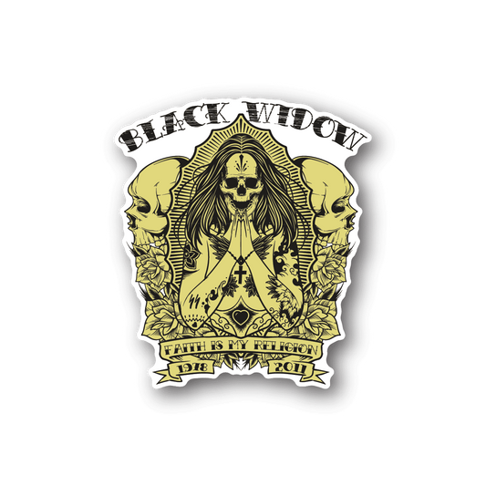 Image of Black Widow Praying Sticker