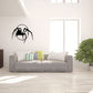 Black spider wall decal with web design