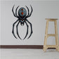 Black Widow Spider sticker: dark outlined spider with red diamond abdomen and red eyes.