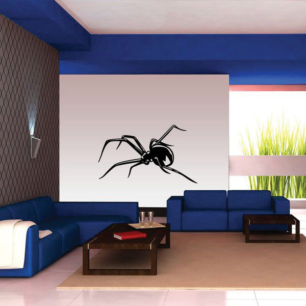 Spider wall decal vinyl showing a black widow-style spider with legs spread