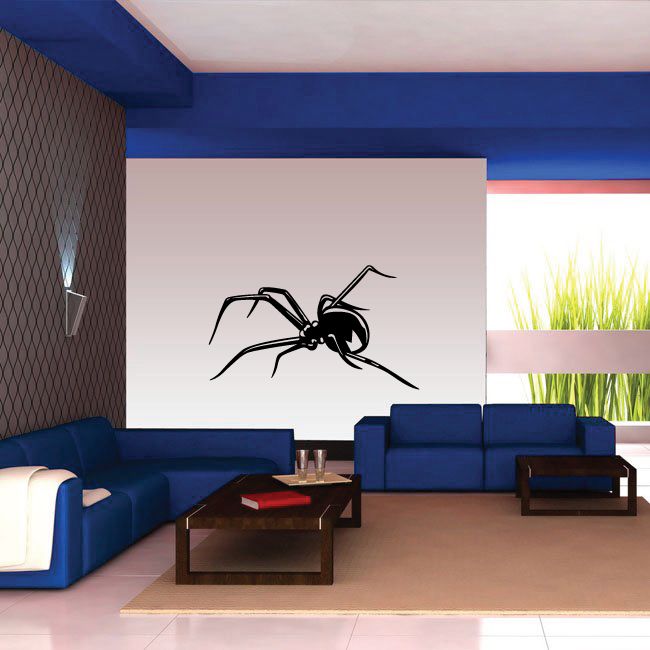 Spider wall decal vinyl showing a black widow-style spider with legs spread