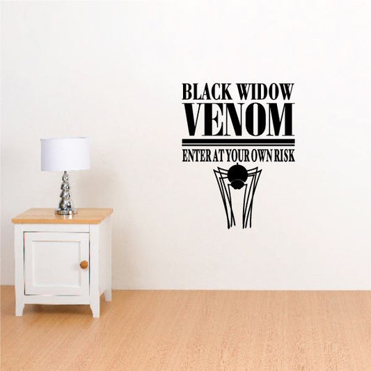 Image of Black Widow Venom Enter at Your Own Risk Decal