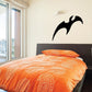Black hawk-shaped wall decal with sharp wings