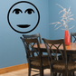 Moon face decal with black outline and smiling face
