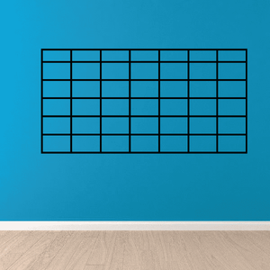 Blank calendar wall decal with empty grid boxes and thick black border lines