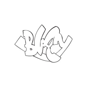 Graffiti decal with black layered letter design