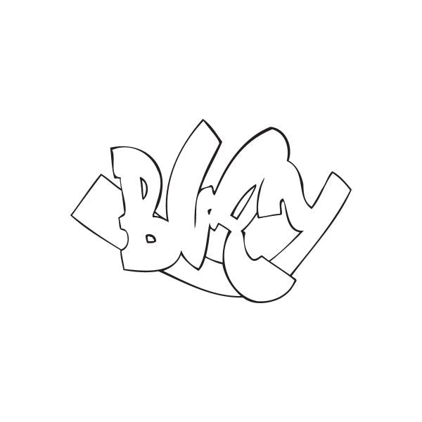 Graffiti decal with black layered letter design