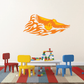 Flaming flying eagle sticker with orange and yellow wings