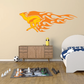 Flame antelope sticker in orange with white swirls, decorative cutout