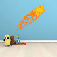 Blazing Bear fiery orange bear sticker with flame-like outline