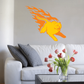 Orange flame-style cougar sticker