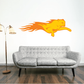 Blazing Fire cougar wall sticker, orange flame-style running cat design