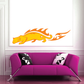 Orange flaming panther sticker