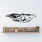 Running cougar wall decal in black-and-white silhouette
