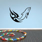 Black stylized dolphin decal with flame-like waves