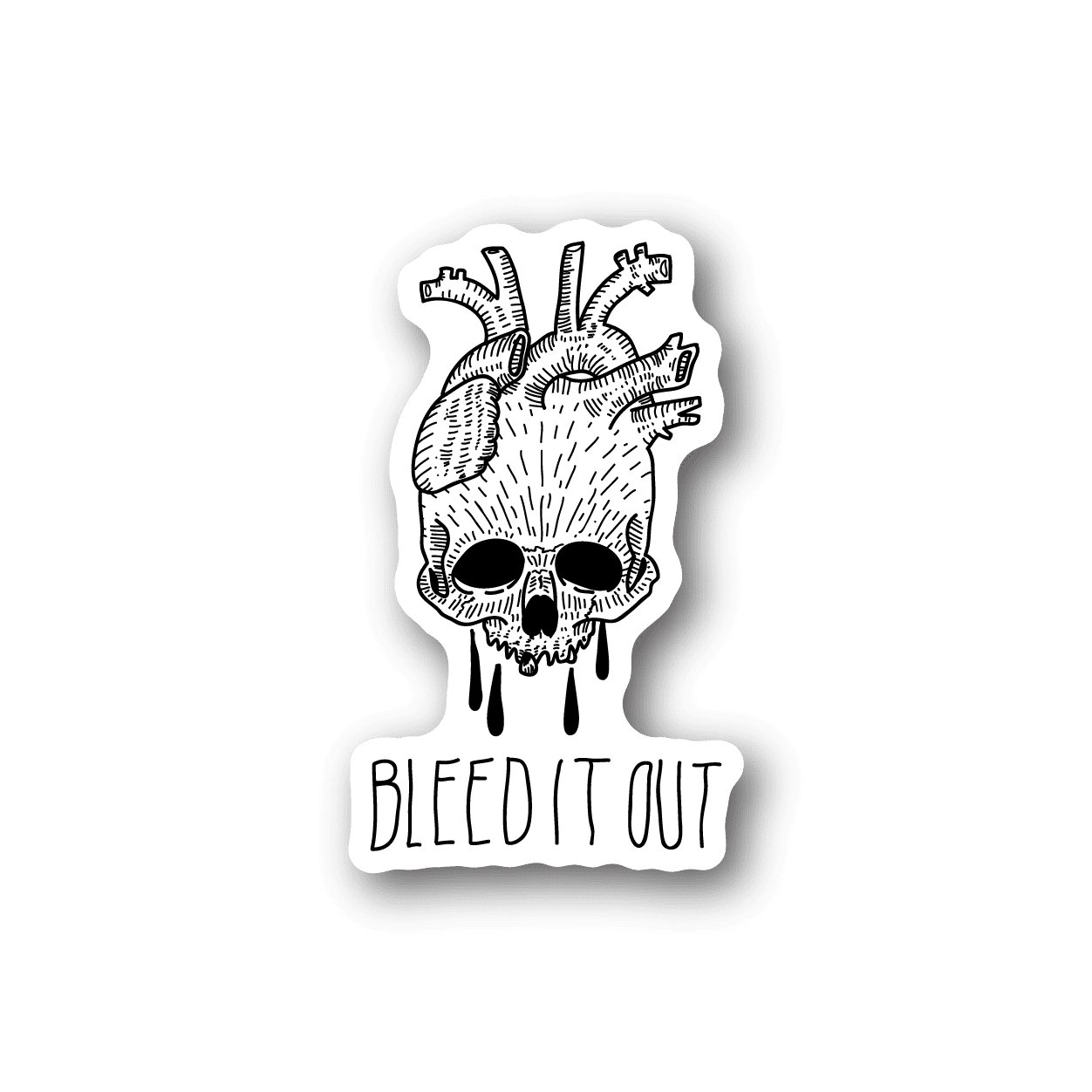 Image of Bleed it out Brain Skull Sticker