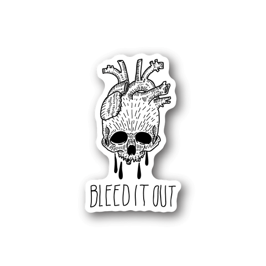 Image of Bleed it out Brain Skull Sticker