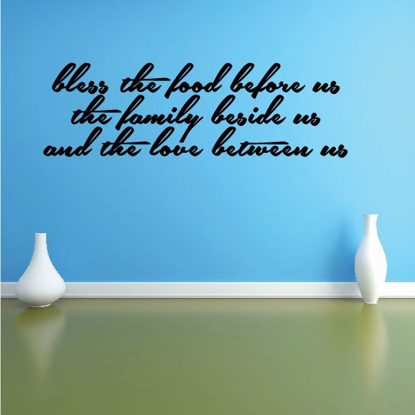 Image of Bless The Food Before Us Quote Wall Decal