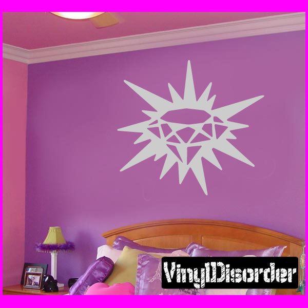 White diamond starburst decal with faceted center