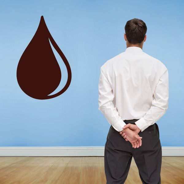 Blood drop decal, dark maroon waterdrop shape