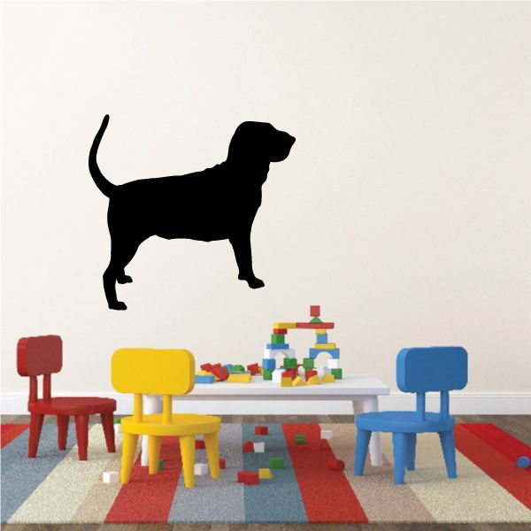 Black bloodhound silhouette decal for wall