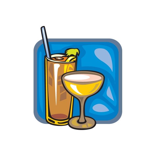 Bloody Mary and Martini sticker with cocktail and martini glass illustration