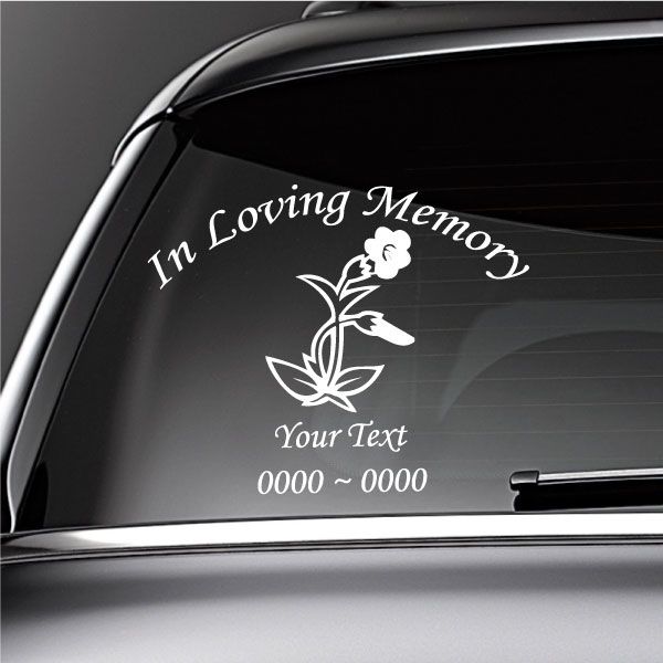 Image of Blooming Flowers Custom In Loving Memory Decal