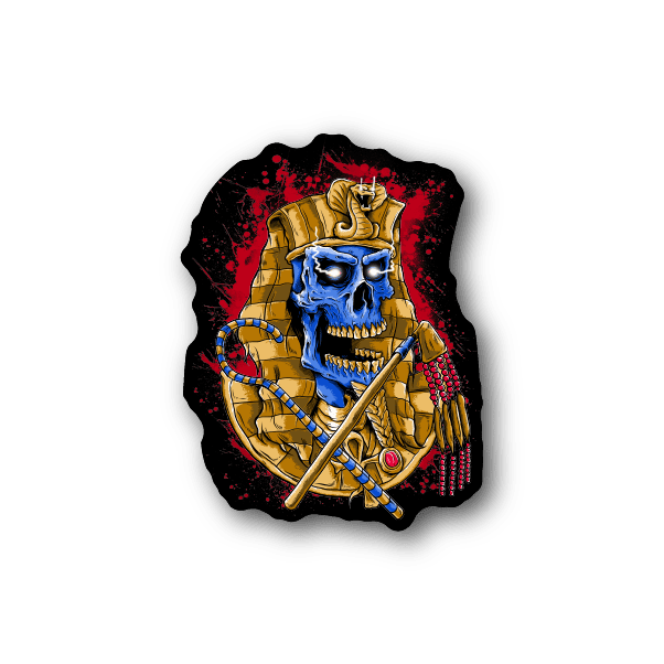 Image of Blue Pharaoh Skull Sticker