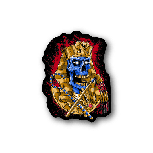 Image of Blue Pharaoh Skull Sticker