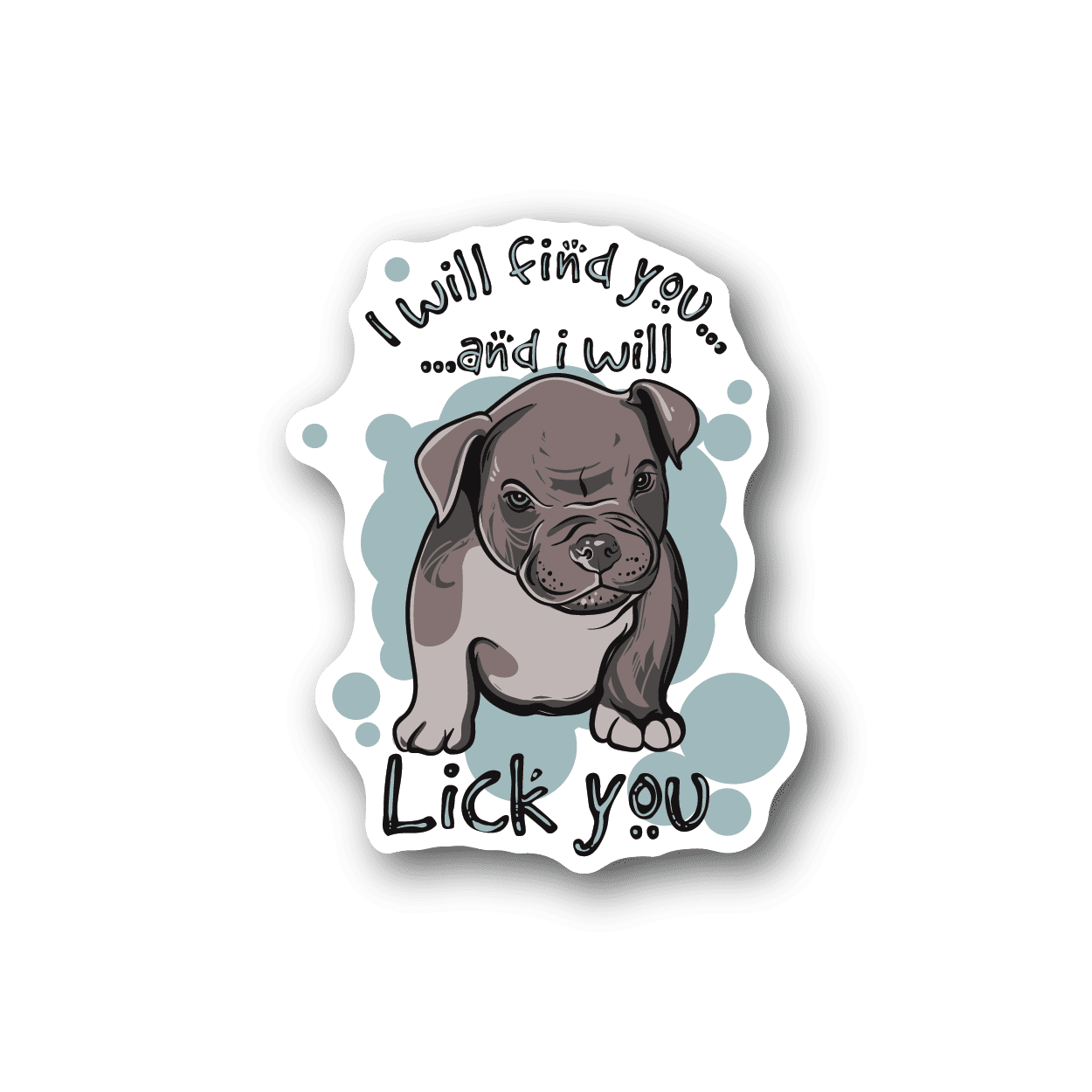 Image of Blue Pitbull Pup Sticker