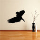 Bird in flight silhouette wall decal, black