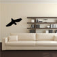 Flying bird wall decal, dark silhouette
