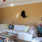 Bird in flight wall decal, black silhouette with wings spread