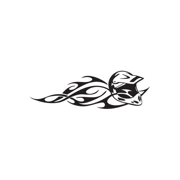 BMX bike vinyl wall decal, black and white stylized BMX head graphic