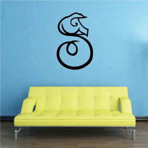 Boar zodiac symbol wall decal in black outline