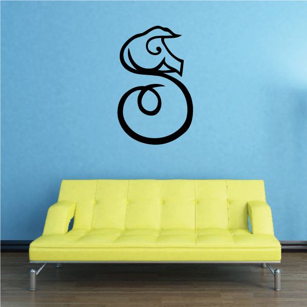 Boar zodiac symbol wall decal in black outline
