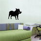 Black boar with tusks wall decal, matte silhouette style