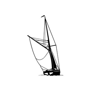 Sailboat car window vinyl decal sticker, black sail silhouette