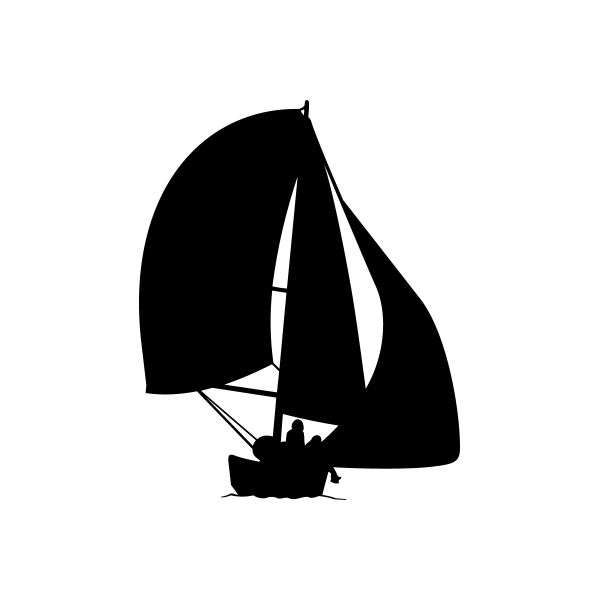 Sailboat car window vinyl decal sticker, black sailboat silhouette