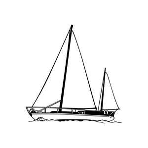 Black sailboat vinyl window decal sticker