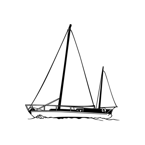 Black sailboat vinyl window decal sticker