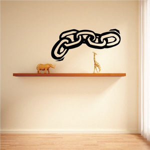 Black boat chain decal with interlocking knot design