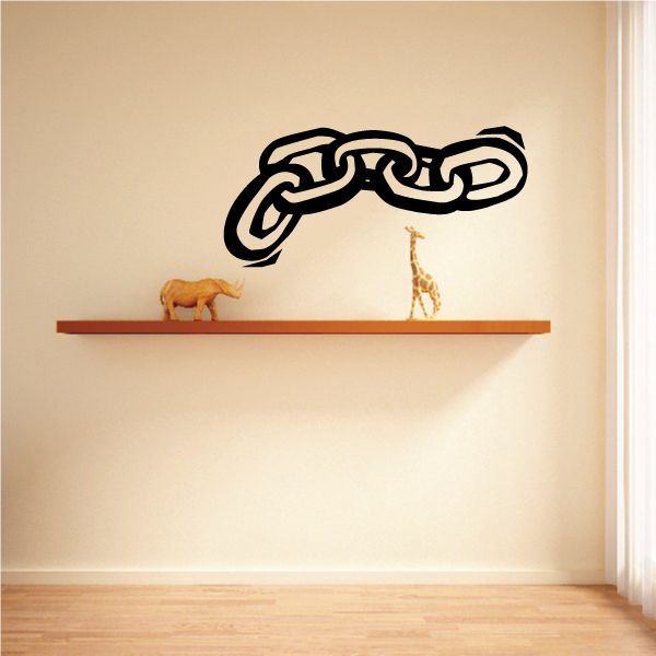 Black boat chain decal with interlocking knot design