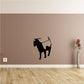 Black goat looking down wall decal
